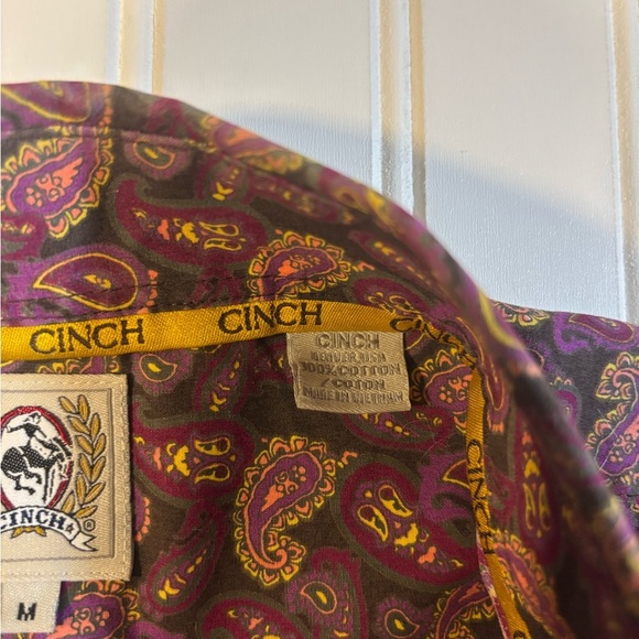 Cinch men’s pearl snap wester long sleeve shirt size M - Picture 3 of 9